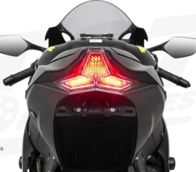 image of TST Sequential Smoked LED Integrated Tail Light For Kawasaki ZX4R, ZX6R & ZX10R